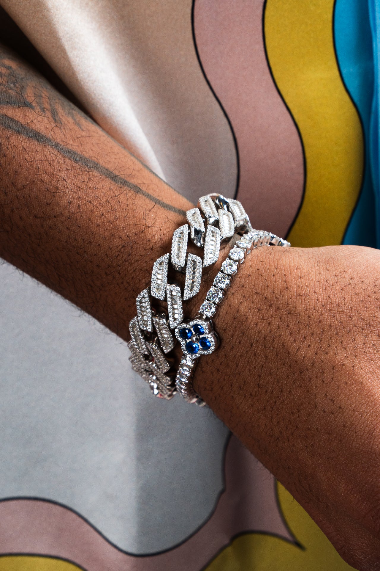 Baguette Style Cuban Link Bracelet 15mm